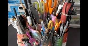 Craftroom Faire Un Organiseur Pour Le Bureau Crayons Ou Outils Divers Youtube Outil Rotatif Faire Soi Meme Crayon