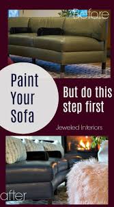 Mix one cup of water with one tablespoon of mild liquid dishwashing detergent if the wax has transferred color to the couch. Check Out This New And Improved Chalk Paint Technique For Painting Your Leather Sofa Diy Tutorial Sofa Painted Sofa Leather Couch Repair Chalk Painted Sofa