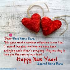 Picture Is Specially Designed For Cute Lovers To Write Their Love Name On Red Hearts New Year Wishes New Year Wishes Images New Year Greetings New Year Wishes