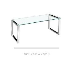 Large mastercraft rectangular brass coffee table thumbnail 1. Gyna Coffee Table Large Glass Top With Shiny Chrome Legs Walmart Canada