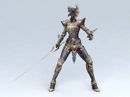 Female Knight Attack 3d Model Female Knight 3d Model Model