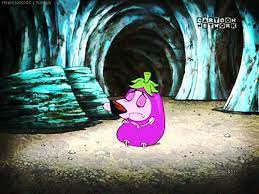 Courage the cowardly dog was a strange masterpiece. Courage The Cowardly Dog Eggplant Tanz Gif Find On Gifer