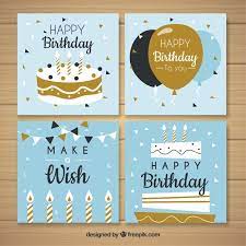 Casual, short birthday messages are always a nice touch Collection Of Four Birthday Cards In Flat Design Birthday Card Design Birthday Cards Scrapbook Printables Free
