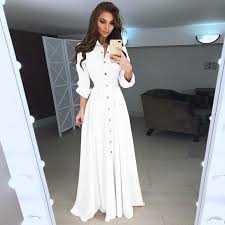 Shop Generic Black White Shirt Dress Women Turn Down Collar Solid Spring Maxi Ladies Dresses Long Sleeve Casual Dress Female Elegant White Jumia Egypt Women plaid loose long sleeve lapel irregular casual blouse mini dress. black white shirt dress women turn down collar solid spring maxi ladies dresses long sleeve casual dress female elegant white