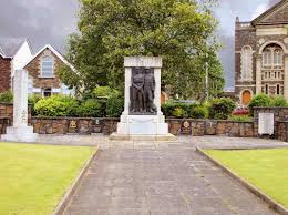 Great War Memorial In Gardens At The Town Hall Llanelli Carmarthenshire