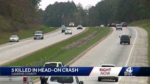 A car crashed into a tree. 5 Killed In Head On Crash On Upstate Interstate Troopers Say
