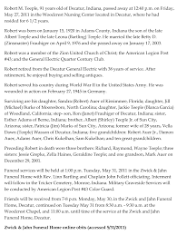 Robert M. Teeple, 91 years old of Decatur, Indiana, passed away at 12:40  p.m.