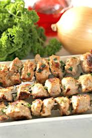 Mediterranean Grilled Pork Kabobs Raznjici Six Sisters Stuff Pork Kabobs Grilled Pork Kabobs
