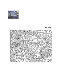 Van Gogh Boyama Kitaplari Okul Oncesi Boyama Sayfalari