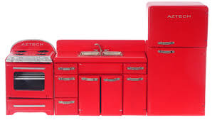 Kids kitchen sets cleaning toys toddler up toysrus via toysrus.com. Dollhouse Miniature Red Retro 1950 S Style Kitchen Set T5955 For Sale Online Ebay