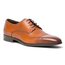 A Testoni M50004 Cap Toe Derby Shoes Caramel