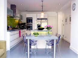 Trendy dining room with table. Transparent Dining Chairs Interior Design Ideas Ofdesign