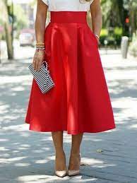 Évasée, patineuse • longueur genou • motif jacquard. Mi Longue Jupe Patineuse Bouffante Grande Culotte Haute Mode Elegant Rouge Tenue Mariage Jupe Jupe Longue Taille Haute Tenues Avec Jupe