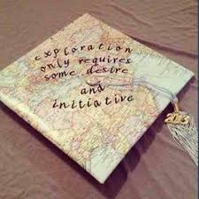 Map Is A Cool Idea If Only I Was Traveling After Graduation Teacher Graduation Cap Graduation Cap Designs Disney Graduation Cap