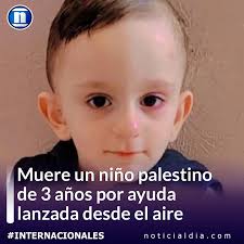 Los familiares lamentan la muerte de un niño que murió durante el  lanzamiento de ayuda humanitaria en Gaza. El niño de 3 años murió el pasado  sábado 19 de octubre a causa