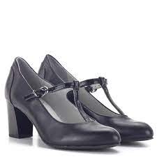 Fekete Pántos Jana magassarkú női cipő - Jana 8-24492-24 022
