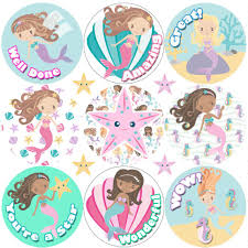 Details About 234 Mermaid Praise Word Reward Stickers For School Teachers Parents And Nursery