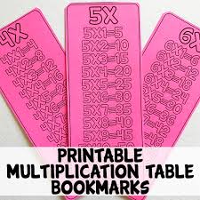 Printable Multiplication Bookmarks Great For Times Tables