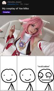 Thats a great cosplay I wonder what her profile is : rGenshin_Memepact