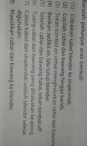 Mari kita jujur dengan diri kita sendiri, paling sering ketika membeli mesin yang berguna seperti, petunjuk penggunaan dan pengoperasian persyaratan masih dalam. Urutan Petunjuk Menggunakan Blender Yang Tepat Adalah A 2 1 4 8 3 5 Brainly Co Id