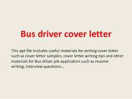 Bus Driver Cover Letter