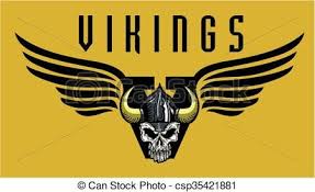 Vector Of Vikings Team Design With Winged Skull Helmet For School Csp35421881 Search Clip Art Illustration Drawings A Viking Logo Vikings Book Page Art