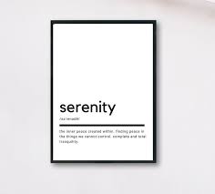 Serenity Definition Printable Wall Art Serenity Poster Etsy In 2020 Serenity Quotes Peace Quotes Inspirational Quotes