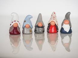 Miniature Gnomes Ceramic Gnome Figurines Fairy Garden Accessories Garden Gnomes Collectible Thimbles Nordic Art Nordic Gnome Fairy Garden Etsy Clay Christmas Decorations Nordic Gnomes