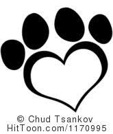 1170995 Black And White Heart Shaped Paw Print Jpg 165 195 Pixels Paw Print Clip Art Dog Paw Print Clip Art