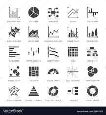 chart types flat glyph icons line graph column