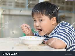 Fat Asian Boy Eating Corn Flakes Stock Photo Edit Now 286700789