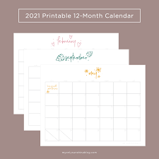 free 2021 printable calendars my only sunshine