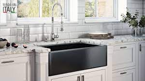 Matt black color ceramic cabinet basin modern bathroom sink. 33 X 20 Inch Fireclay Reversible Farmhouse Apron Front Kitchen Sink Single Bowl Gloss Black Ruvati Usa