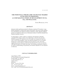 In other words, an etf is a security that usually tracks, follows or replicates the performance of a benchmark index but trades on an exchange like a stock. Pdf The Potential For Islamic Exchange Traded Fund Etf In Indonesia A Comparative Study Of Development In Us Uk And Malaysia