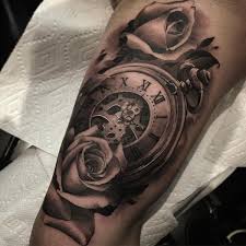 Rope anchor clock tattoo on arm. Time Clock Quotes Tattoo 30 Simple Clock Tattoos Dogtrainingobedienceschool Com