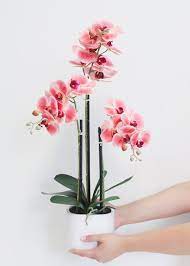 Pink Fake Orchid Flower Plant In Terracotta Pot 25 Tall Flower Arrangements Orchid Flower Plant Fake Flower Arrangements