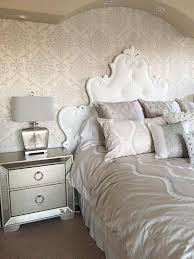 Check Out This Gorgeous Feature Wall In A Customer S Bedroom Using Kenneth James Damask Wallpaper Bedroom Wallpaper Bedroom Feature Wall Feature Wall Bedroom