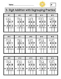 Triple Digit Addition With Regrouping Worksheets 2nd Grade Math Worksheets Addition With Regrouping Worksheets Math Worksheets