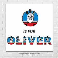 Reproduced on a fine art print, canvas or. Stix And Stones Baby Thomas The Tank Engine Personalised Name Plaque Canvas For Kids Wall Art Square White Background