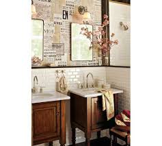 Expertly crafted of mdf, metal and glass. Hodge Podge Newspaper Wallpaper Pottery Barn Bathroom Barn Bathroom Recessed Medicine Cabinet