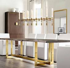 Rh Modern S Wythe Live Edge Dining Table With Brass Legs Mesas De Comedor Comedor De Lujo Decoracion Living Comedor