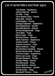 Pisces are known for their deep feelings, creative spirits, and a love of daydreaming. Found This List Of Serial Killers By Name And Their Zodiac Signs Album On Imgur