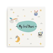 Mae Kids First 5 Years Baby Memory Book Clean Touch Ink Pad 12 Milestone Stickers Large Album For Baby Memory Book Baby Record Book Baby Shower Keepsakes