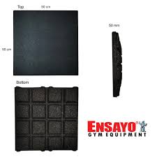 Interlocking rubber floor tiles from greamats are available in solid black as well as dynamic color mixes. Ensayo Super Thick 50mm Square Floor Mats 50cm X 50cm Rubber Flooring Weight Protection Puzzle Tile Shopee Philippines