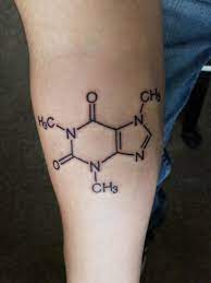 Maybe you would like to learn more about one of these? Caffeine Molecule By Gabe At E V T In Vacaville Ca In 2021 Caffeine Molecule Tattoo Molecule Tattoo Caffeine Molecule