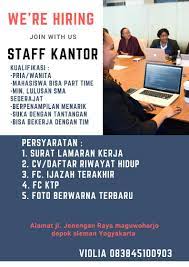 Pt lion super indo sedang membuka lowongan pekerjaan posisi part time kebersihan untuk bekerja lokasi penempatan yogyakarta, daerah istimewa yogyakarta, kode pos 55244 dan yg laina sesuai kebutuhan. Loker Part Time Full Time Jogja Home Facebook