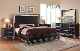 Wynwood Glam Black Mirrored King Size Mansion Bed Bedroom Furniture Hollywood Contemporary Bedroom Furniture Sets King Size Bedroom Sets Bedroom Sets