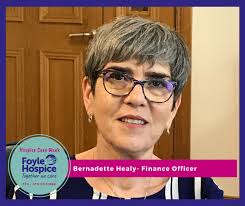Meet Bernadette Healy, our Finance Officer, and a huge part of the Foyle  Hospice family, having worked with us for 33½ years. Bernadette moved from  Dublin to Derry in 1986 and began