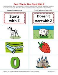 Z words can be some of the trickiest to use, but the last letter in the alphabet isn't last in our hearts! Words Starting With Letter Z Beginning Consonant Worksheets Letter Z Words Letter Games