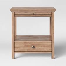 Shelburne Nightstand With Drawer Shelf Brown Threshold In 2020 Wood Nightstand Drawer Shelves Wooden Nightstand